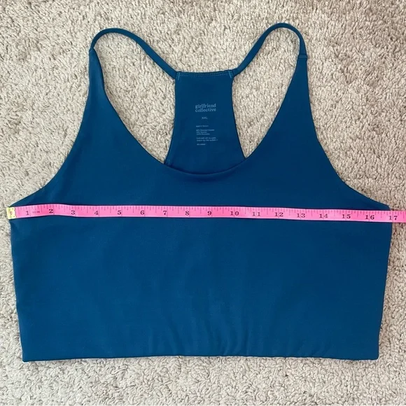 Girlfriend Collective Cleo Bra and High-Rise Leggings Set Size XXL Blue Green - Picture 14 of 16